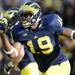 Michigan tight end Devin Funchess celebrates after scoring a touchdown in the third quarter at Michigan Stadium. Melanie Maxwell I AnnArbor.com